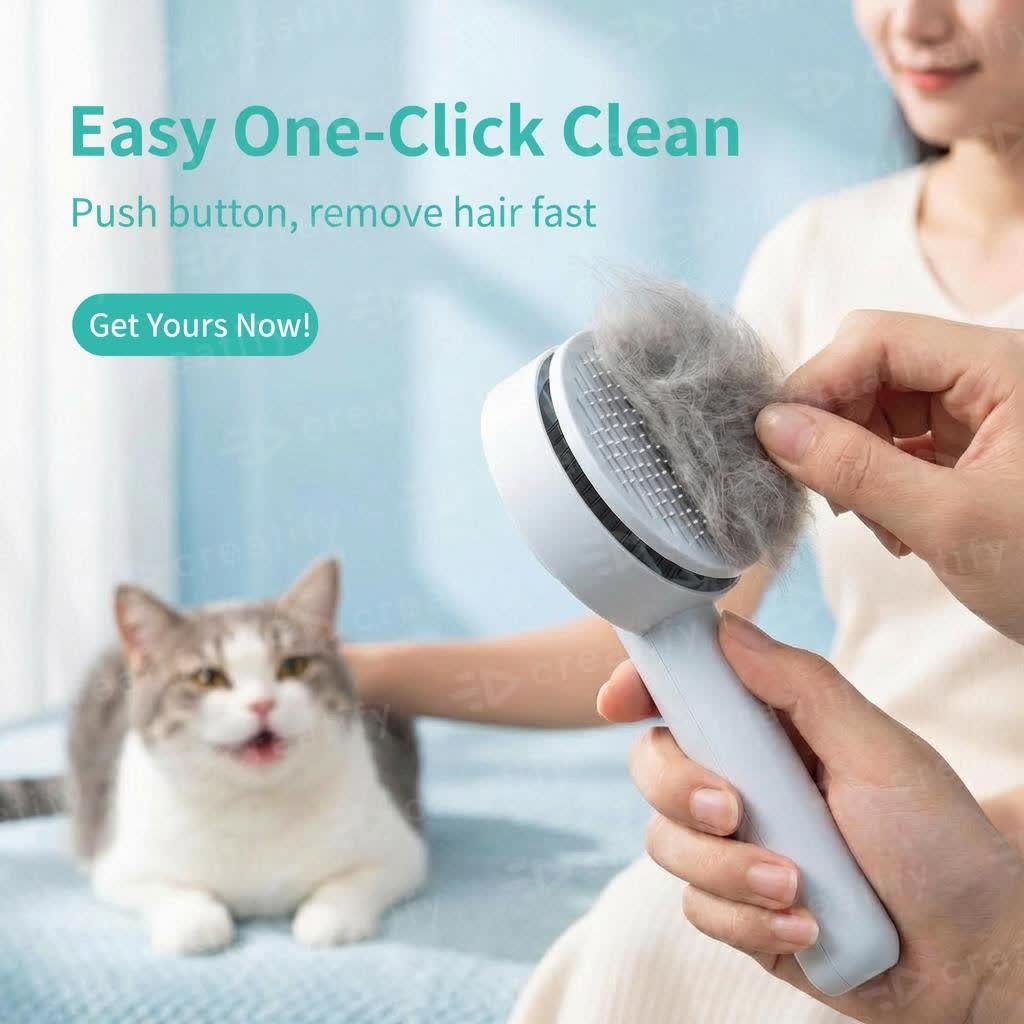 self cleaning pet groooming brush