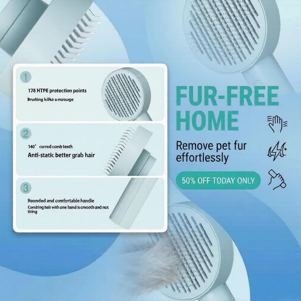 self cleaning pet groooming brush