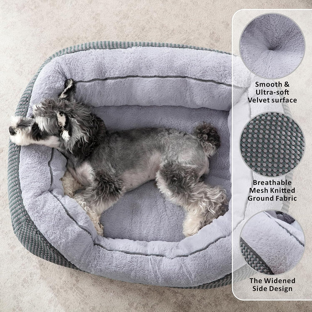 Calming Plush Dog Crate Bed – Anxiety Relief, Deep Sleep Comfort