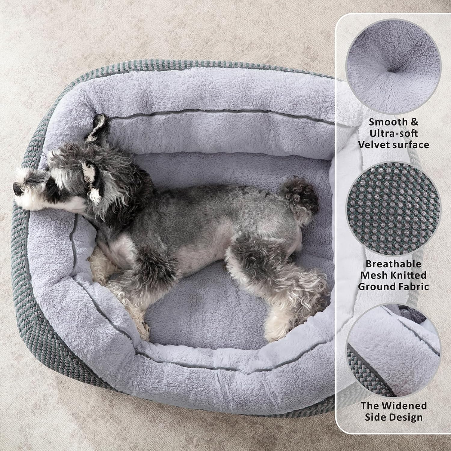 Calming Plush Dog Crate Bed – Anxiety Relief, Deep Sleep Comfort