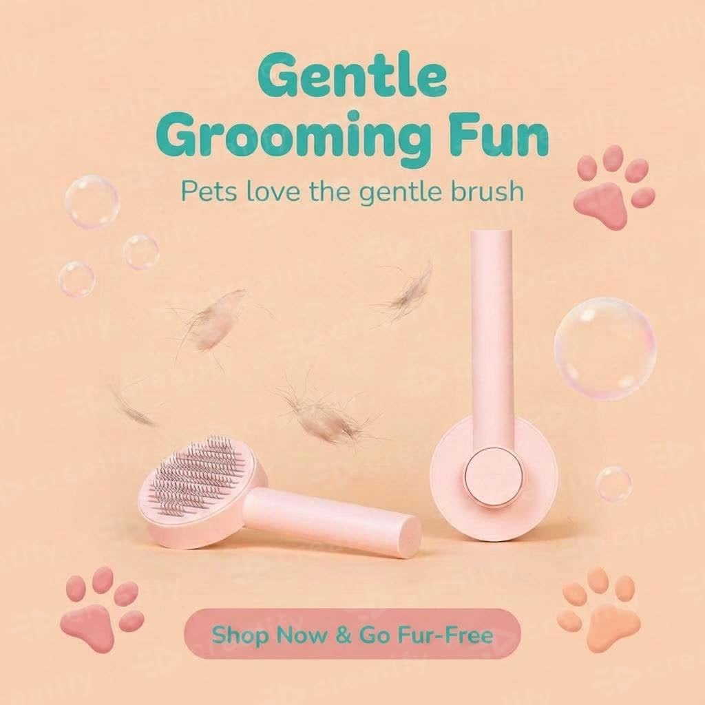 self cleaning pet groooming brush